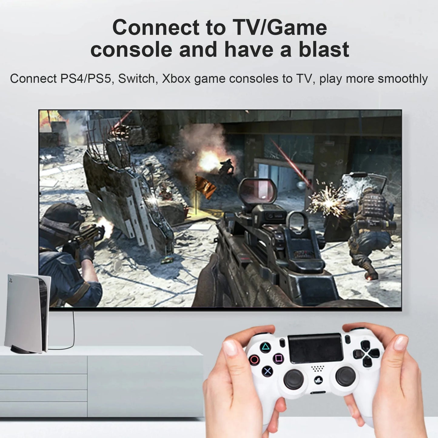 Câble HDMI 4K 60Hz — Compatible PS4 / PS5 / PC / TV / Moniteur - GamerZone