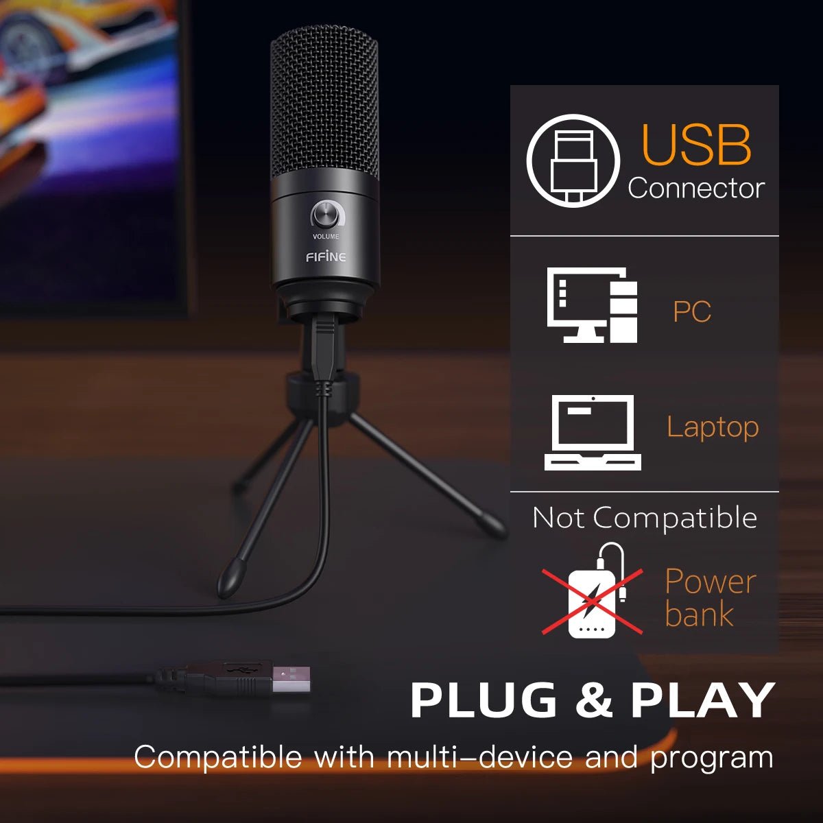 Micro USB FIFINE K669B — Condensateur Studio / Streaming - GamerZone