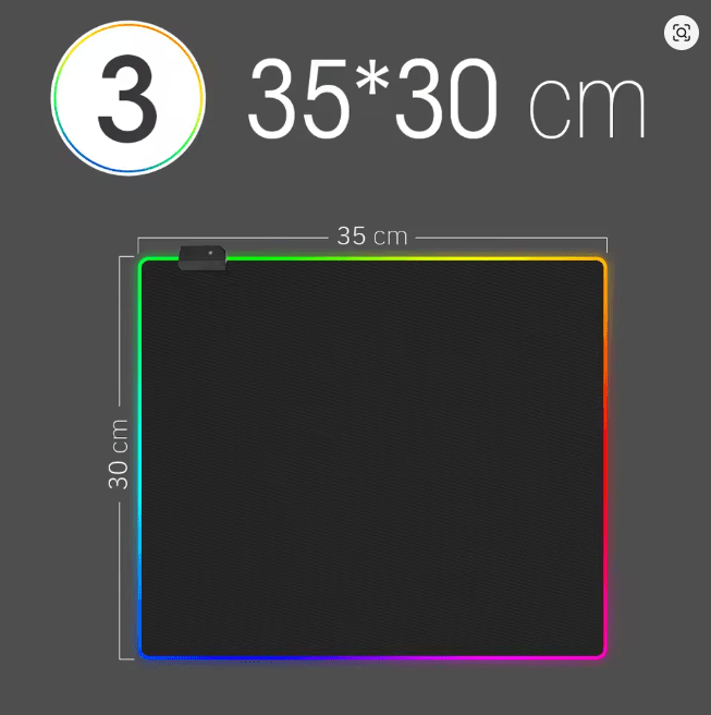 Tapis de souris gaming RGB LED — 10 tailles 14 modes GamerZone