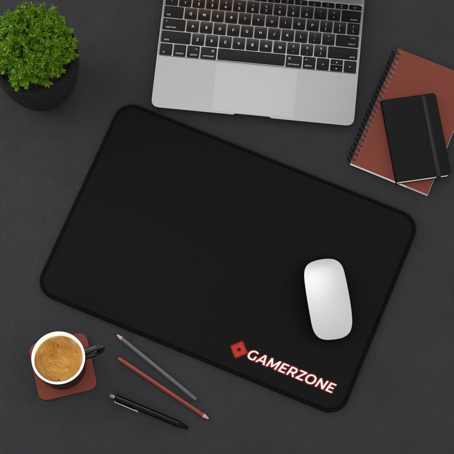 Tapis de Bureau GamerZone — Grand Tapis Gaming Noir avec Logo Rouge - GamerZone