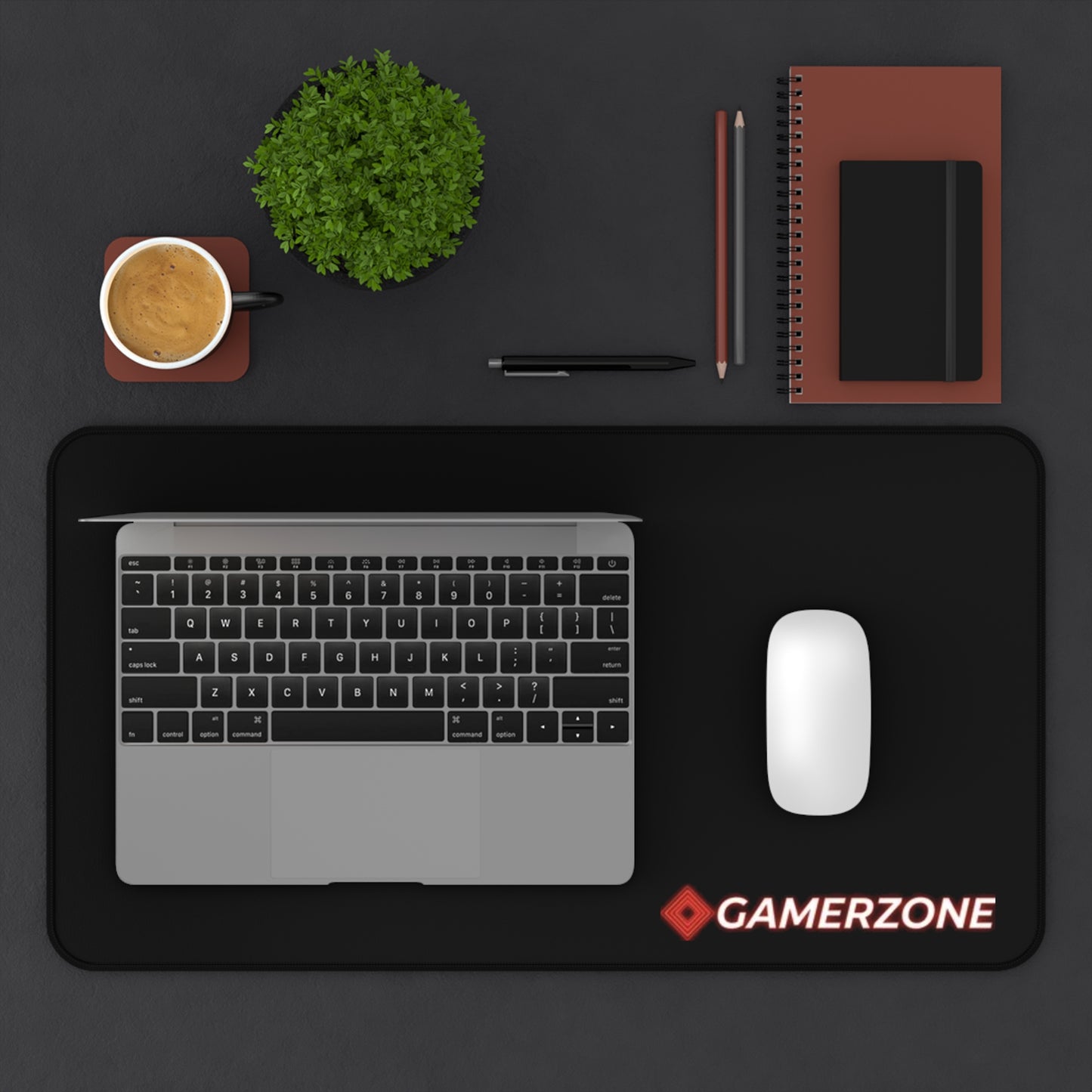 Tapis de Bureau GamerZone — Grand Tapis Gaming Noir avec Logo Rouge - GamerZone