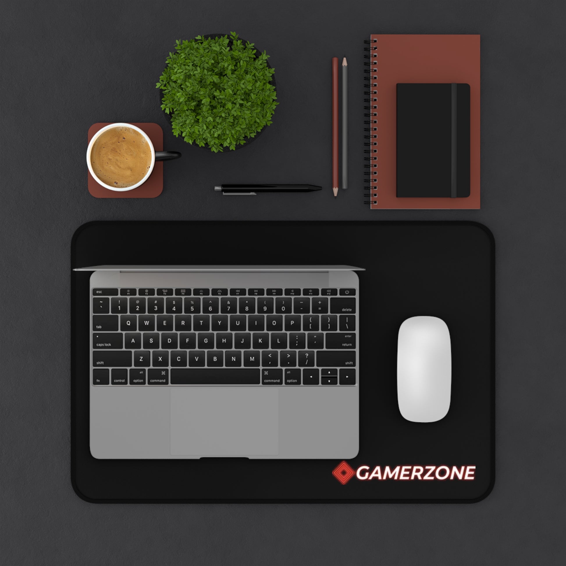 Tapis de Bureau GamerZone — Grand Tapis Gaming Noir avec Logo Rouge - GamerZone