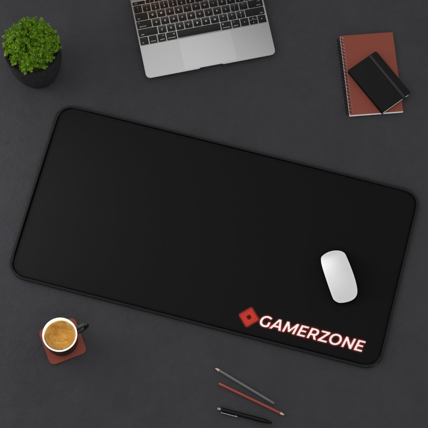 Tapis de Bureau GamerZone — Grand Tapis Gaming Noir avec Logo Rouge - GamerZone