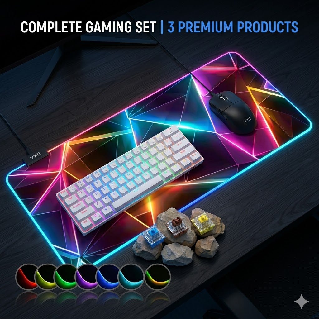 pack gaming sans fil clavier souris tapis XXL RGB GamerZone