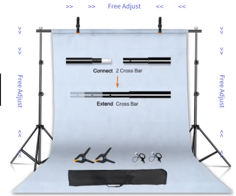 Fond Vert Streaming — Kit Support + Toile Chromakey 2x2m / 2x3m - GamerZone