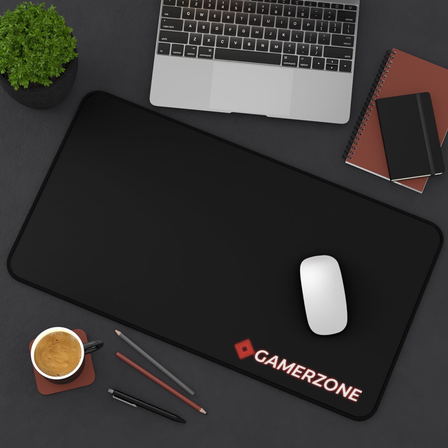Tapis de Bureau GamerZone — Grand Tapis Gaming Noir avec Logo Rouge - GamerZone