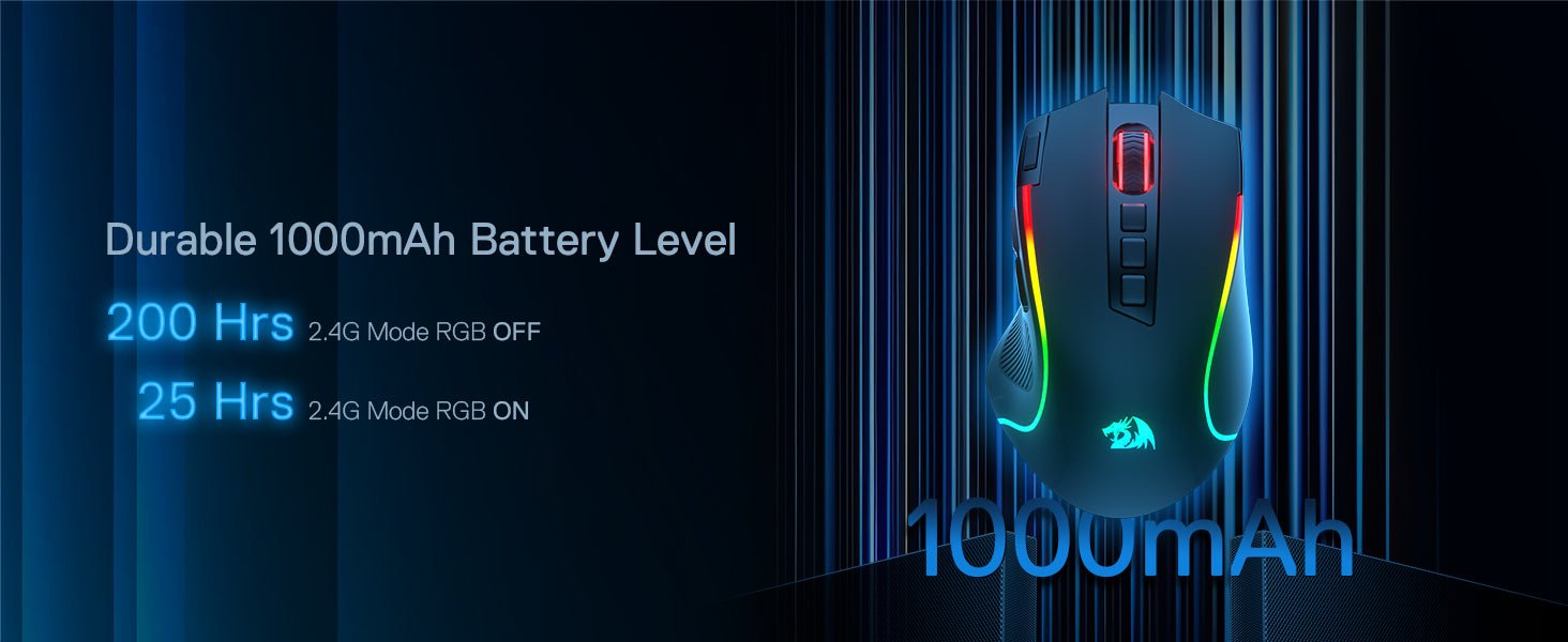 Souris Gaming Sans Fil Redragon M612 PRO — Tri - Mode RGB / 8000 DPI - GamerZone