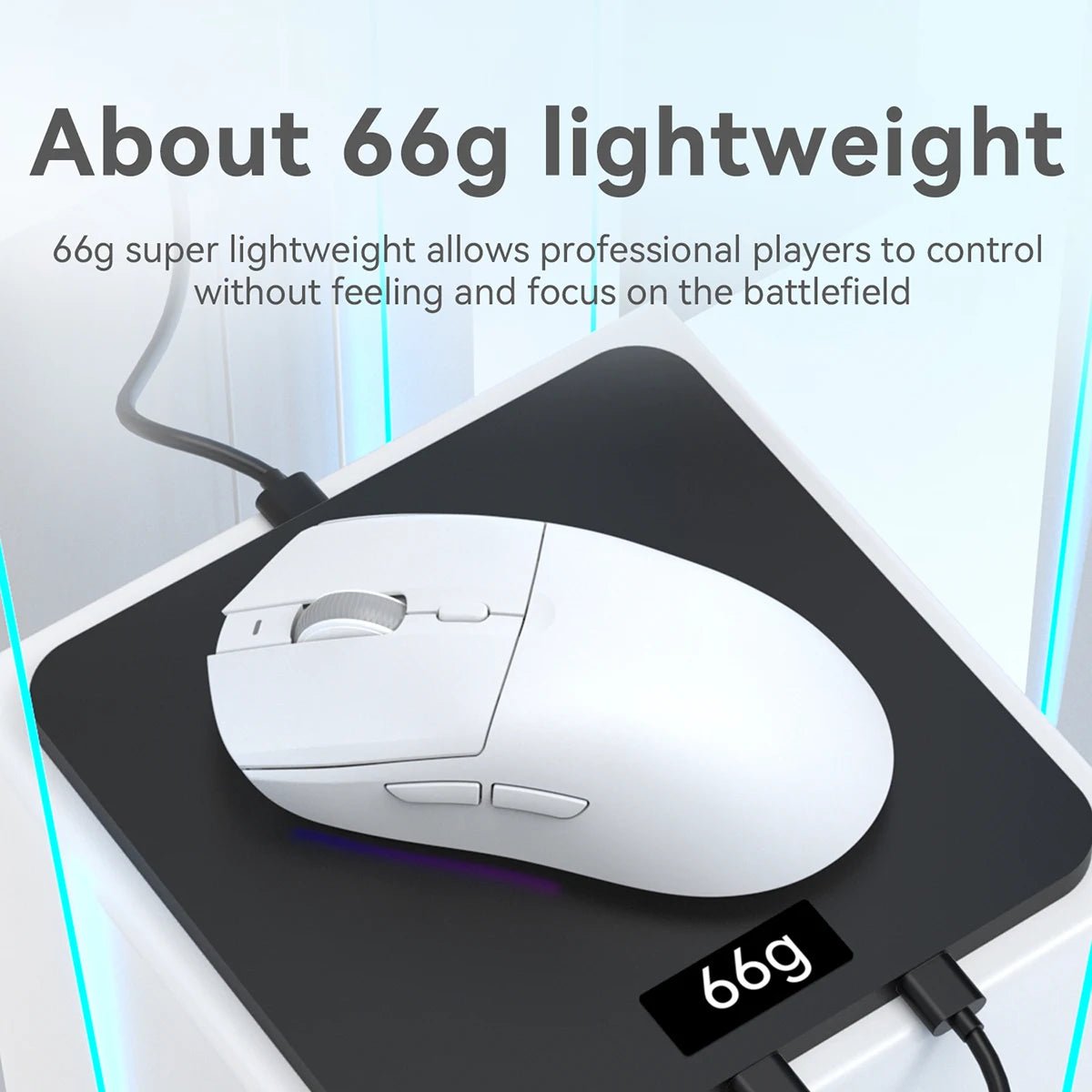 Souris Gaming Sans Fil AJAZZ AJ139 V2 MC – Tri-Mode 2.4G/BT/Filaire – Capteur PAW3311 – Base de Charge Magnétique RGB – 66g - GamerZone