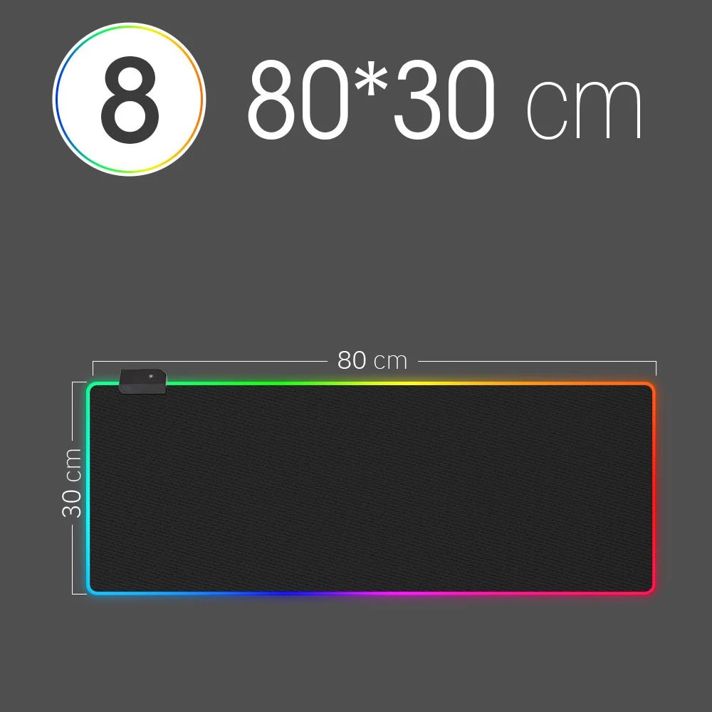 Tapis de souris gaming RGB 80x30cm antidérapant — GamerZone