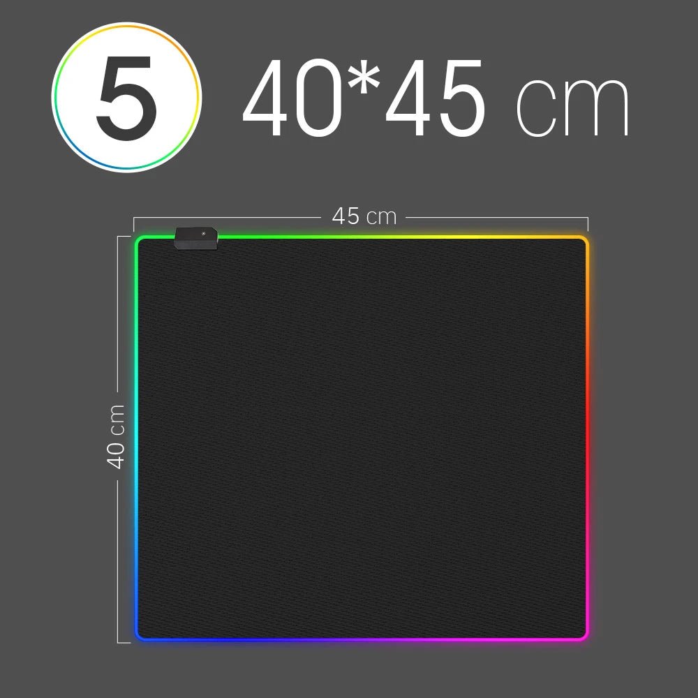 Tapis de souris gaming RGB LED — 10 tailles 14 modes GamerZone