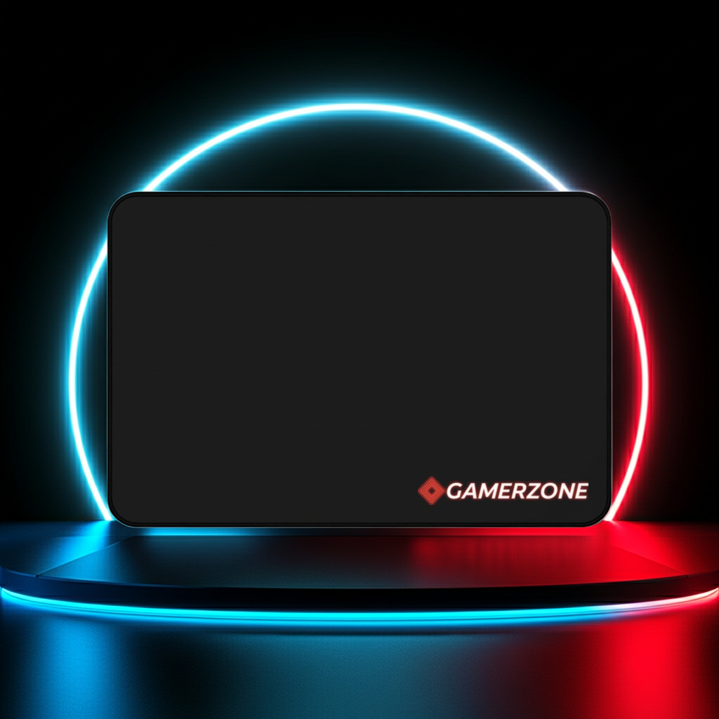 Tapis de Bureau GamerZone — Grand Tapis Gaming Noir avec Logo Rouge - GamerZone