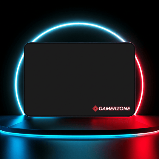 Tapis de Bureau GamerZone — Grand Tapis Gaming Noir avec Logo Rouge - GamerZone