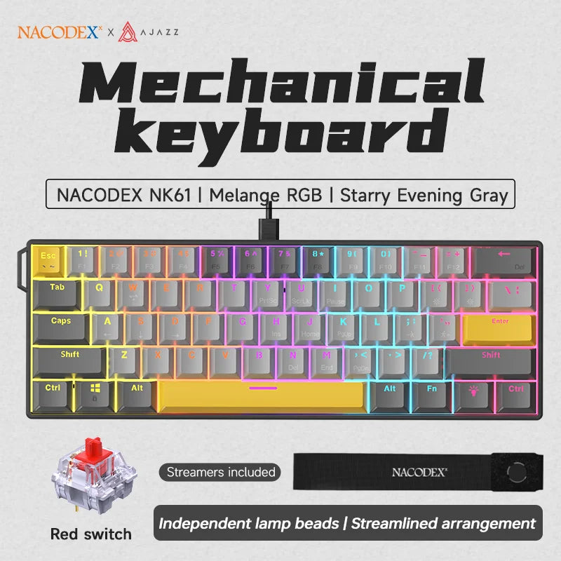 Clavier Mécanique Gaming AJAZZ NK61 — 60% RGB Hot-Swap 61 Touches - GamerZone
