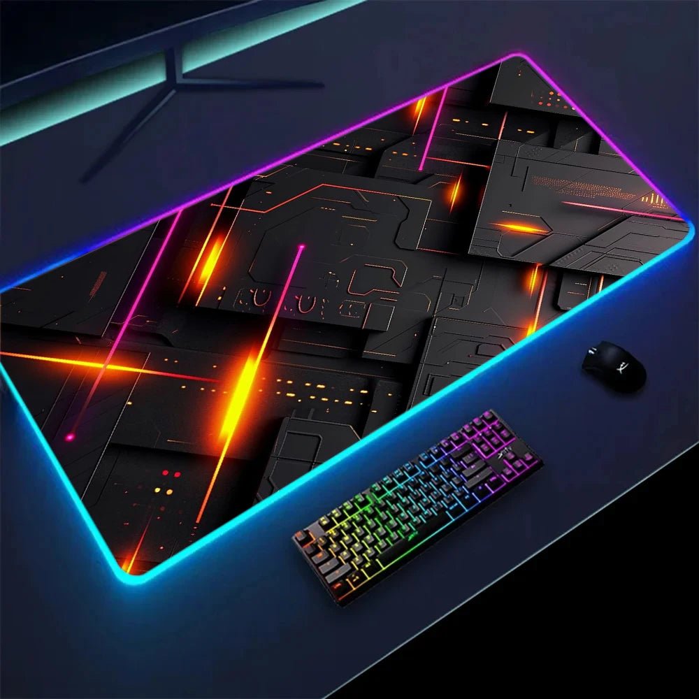 Tapis de souris XXL RGB gaming géométrie 3D LED — GamerZone