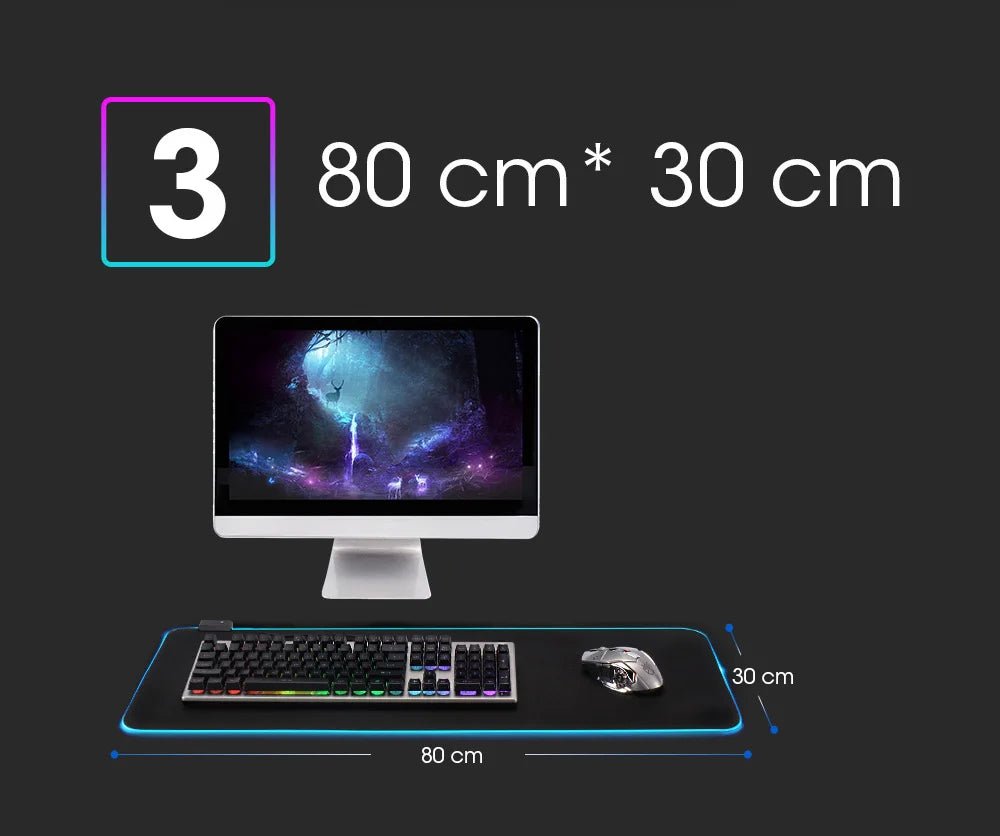 Tapis souris gaming anime Pokémon RGB LED 12 modes — GamerZone