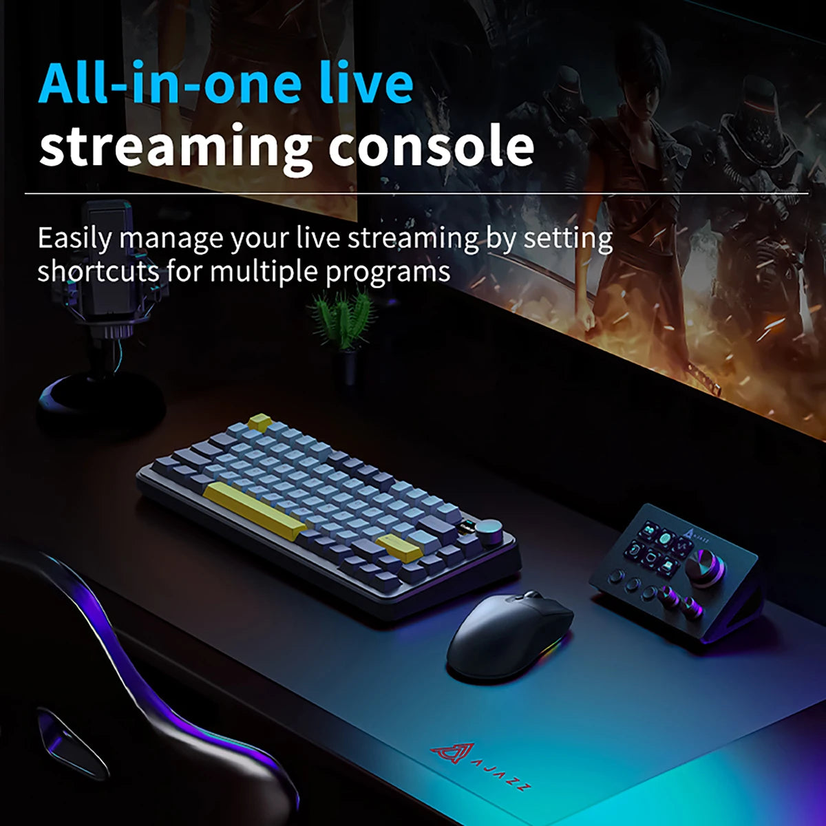 Panneau de Contrôle AJAZZ AKP03 — Clavier Programmable Streaming & Audio