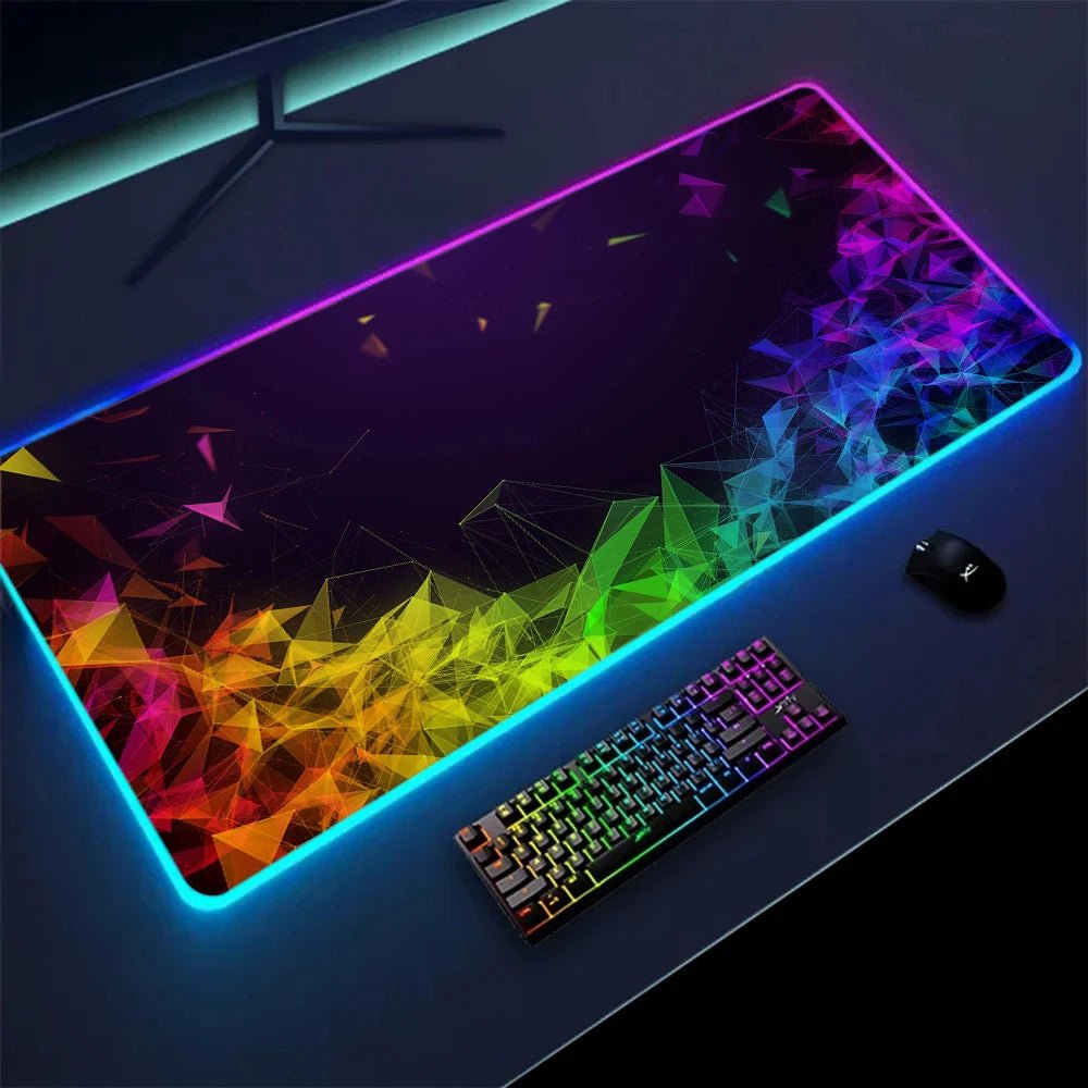 Tapis de souris XXL RGB gaming géométrie 3D LED — GamerZone
