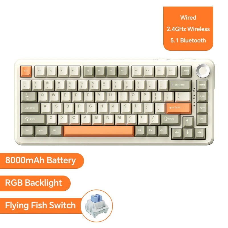 Clavier Mécanique Gaming Ajazz AK820 — Bluetooth / Sans Fil / RGB 75% - GamerZone