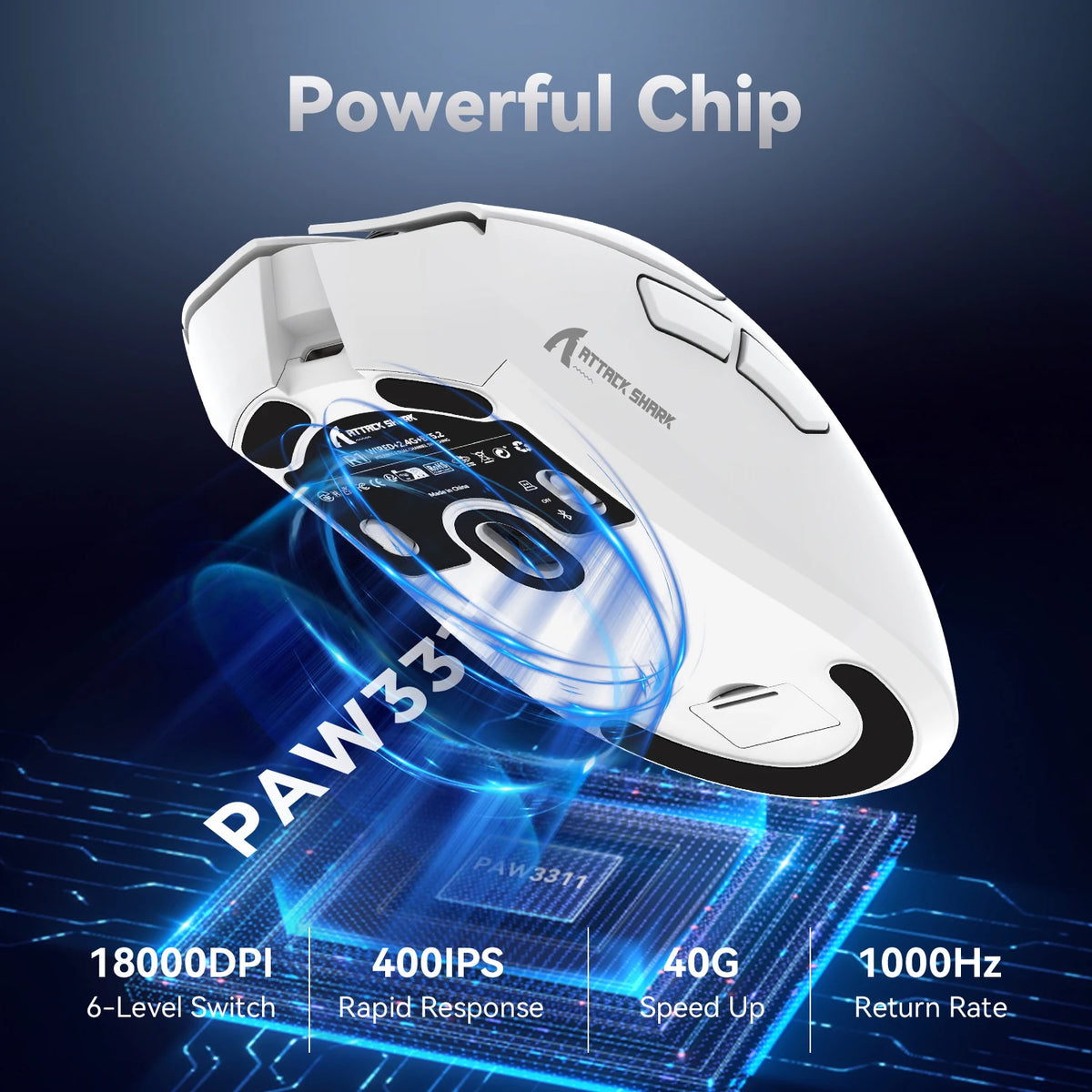 Attack Shark R1 – Souris Gaming Sans Fil 18 000 DPI 1000 Hz - GamerZone