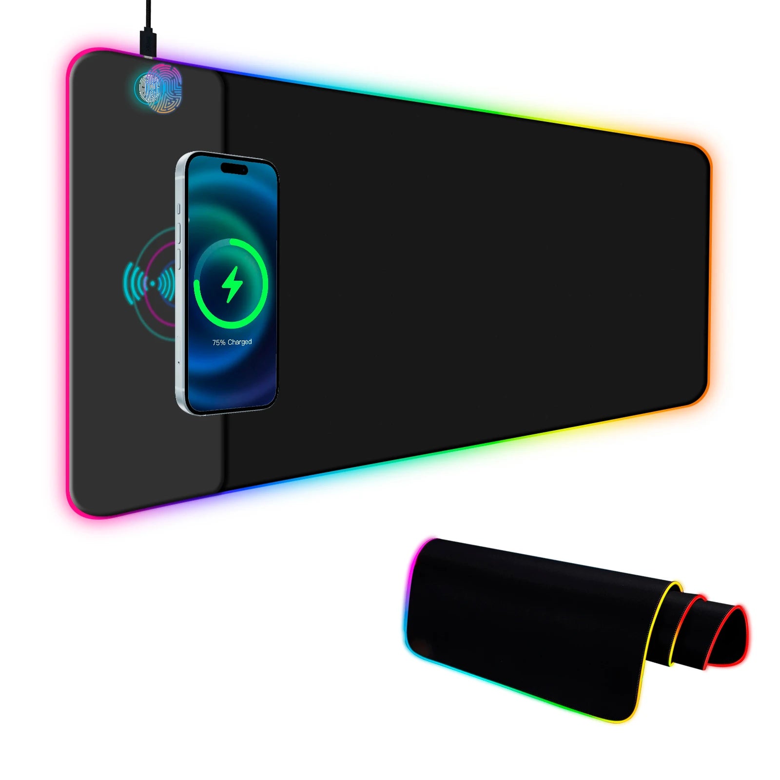 Tapis de Souris Gaming RGB Chargeur Sans Fil 15W XL - GamerZone