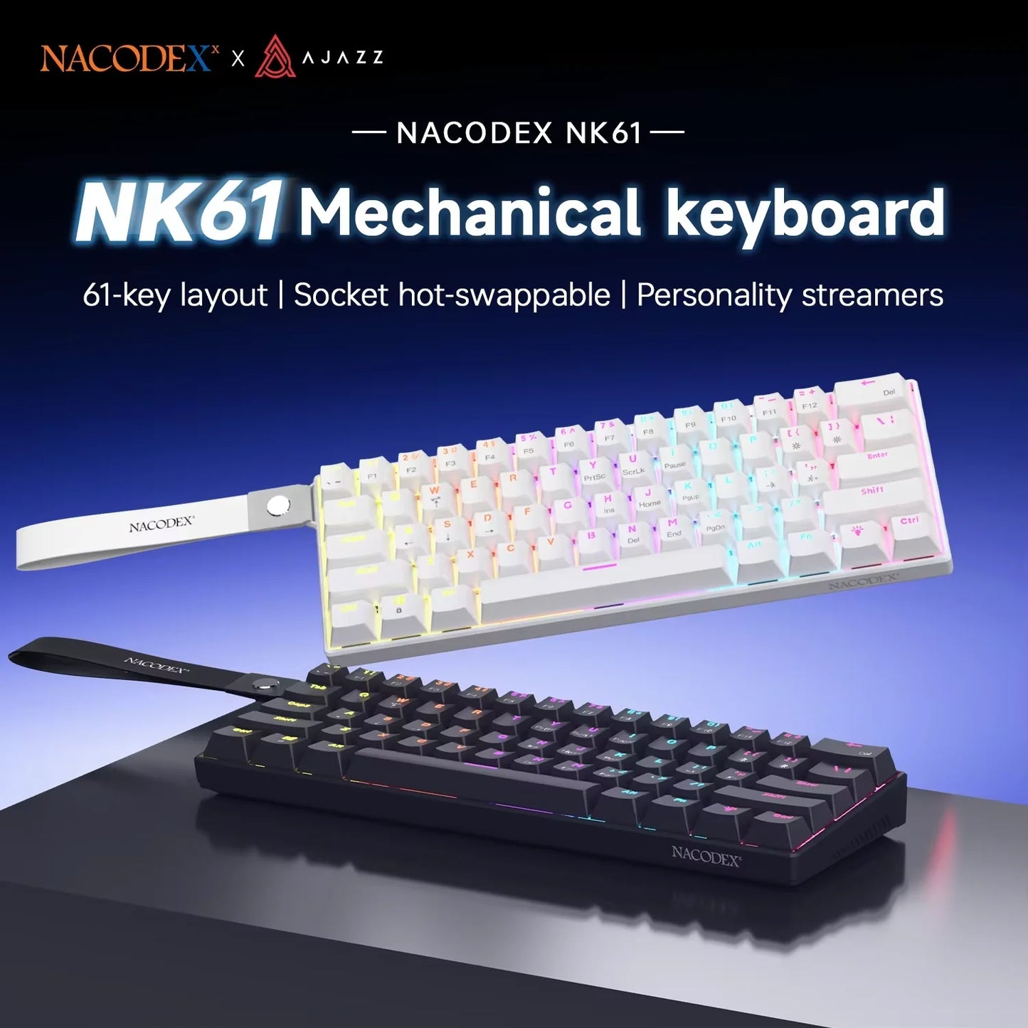 Clavier Mécanique Gaming 60% AJAZZ NK61 RGB Hot-Swap - GamerZone