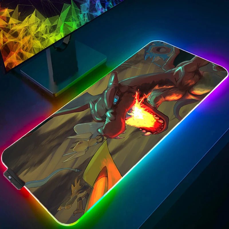 Tapis souris gaming anime Pokémon RGB LED 12 modes — GamerZone