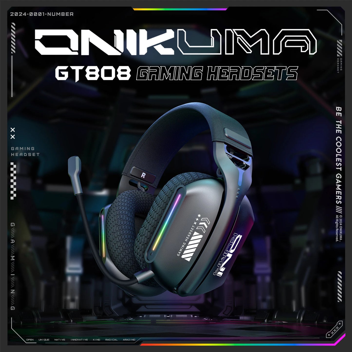 Casque Gaming RGB Bluetooth ONIKUMA GT808 2.4GHz - GamerZone