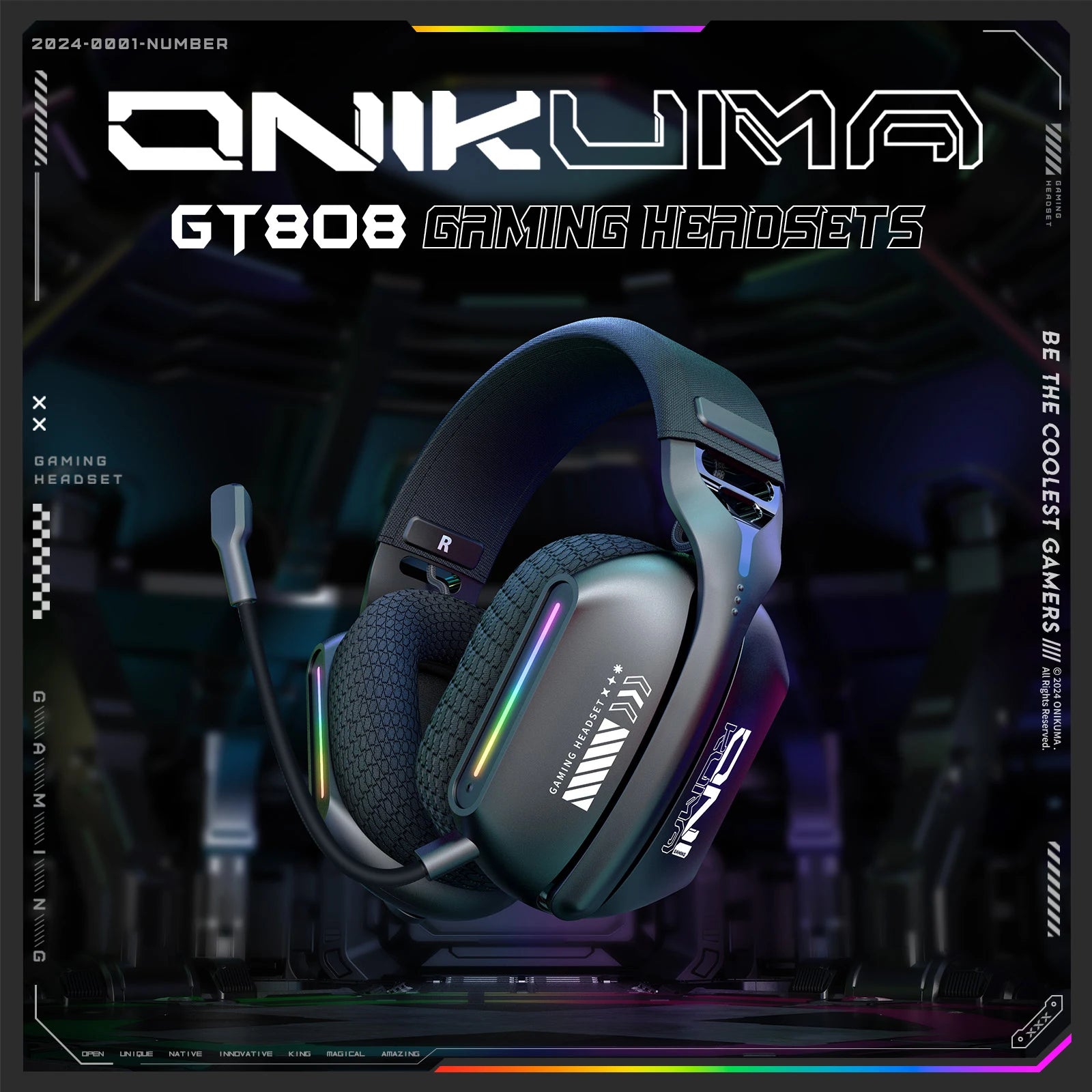 Casque Gaming RGB Bluetooth ONIKUMA GT808 2.4GHz - GamerZone