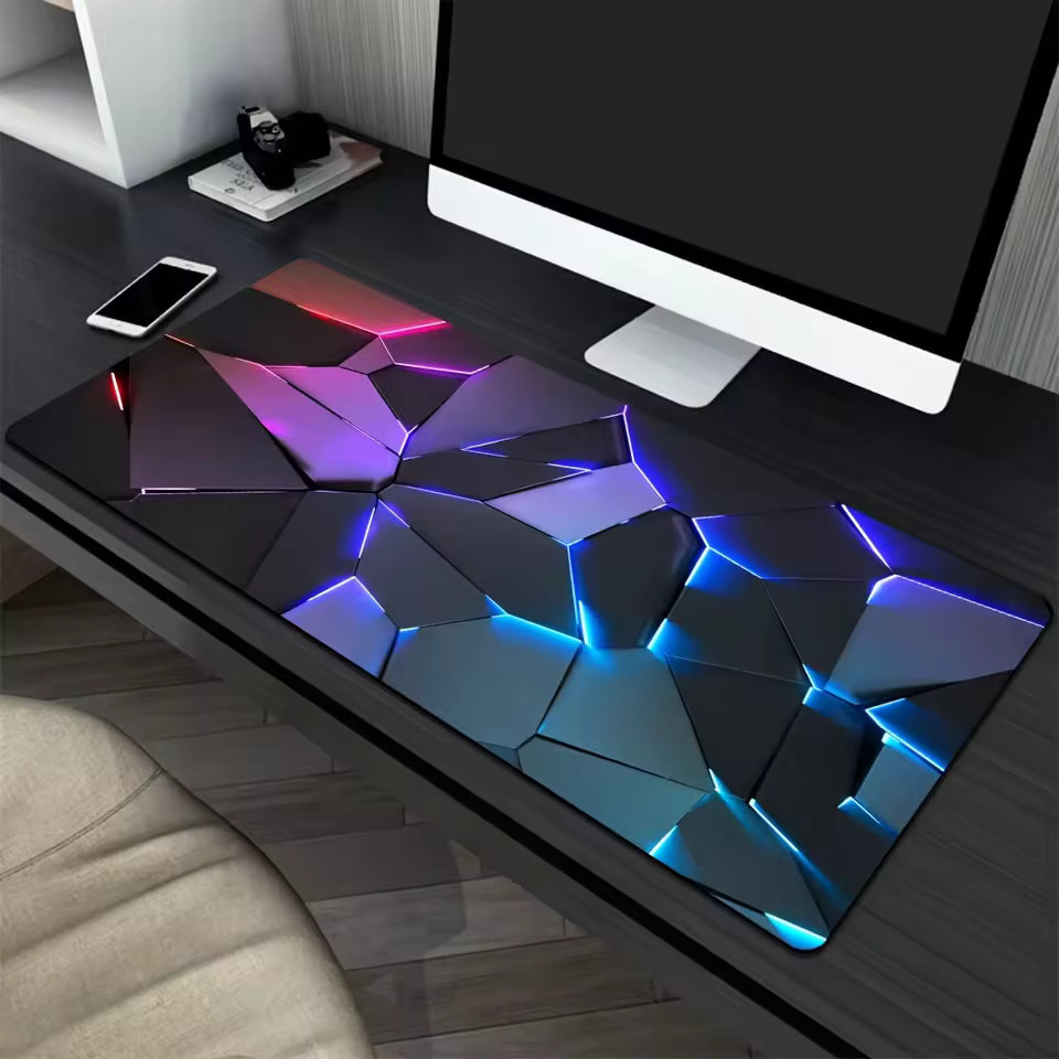 Tapis souris XXL gaming géométrie 3D RGB 8 tailles — GamerZone