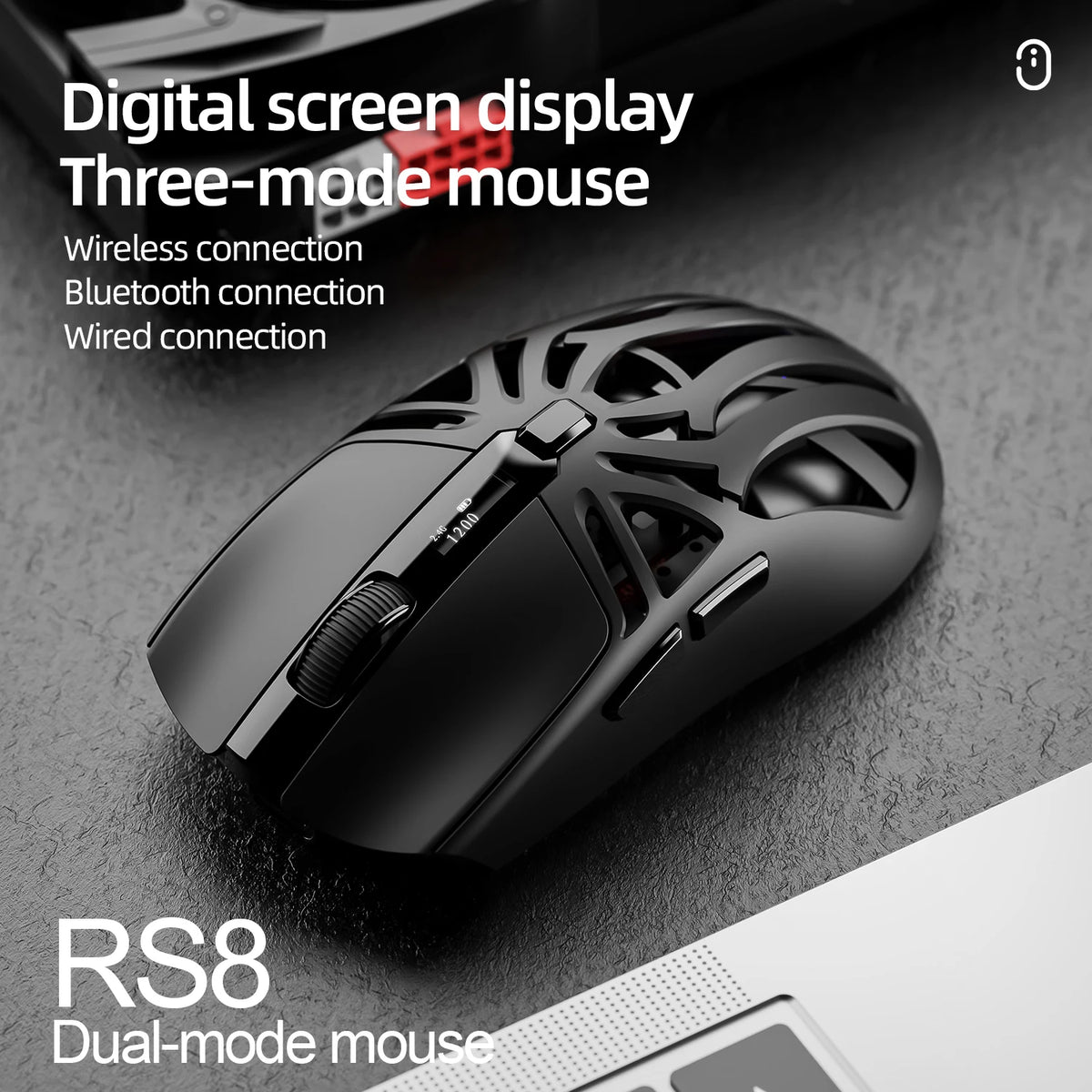 SMAILWOLF RS8 – Souris Gaming Sans Fil 10 000 DPI 1000 Hz - GamerZone