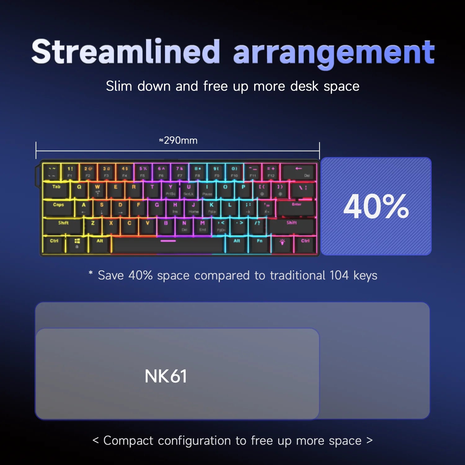 Clavier Mécanique Gaming AJAZZ NK61 — 60% RGB Hot-Swap 61 Touches - GamerZone