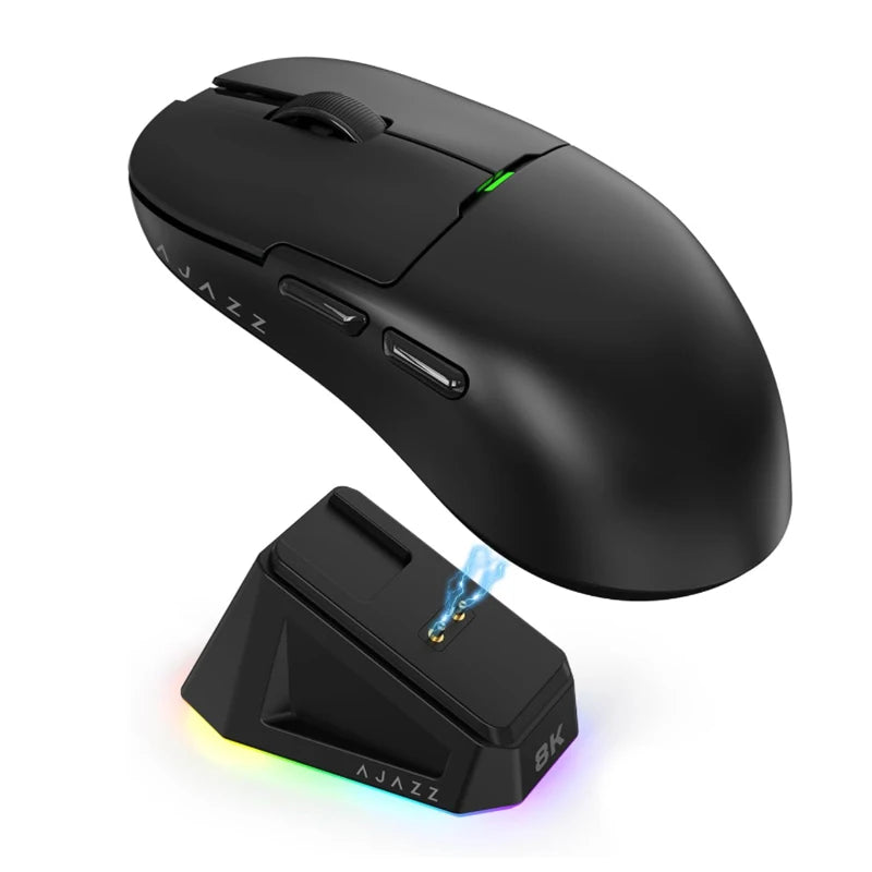Souris Gaming Sans Fil AJAZZ AJ159 Pro – Tri-Mode 2.4G/BT/Filaire – Capteur PAW3395 – Station de Charge Magnétique