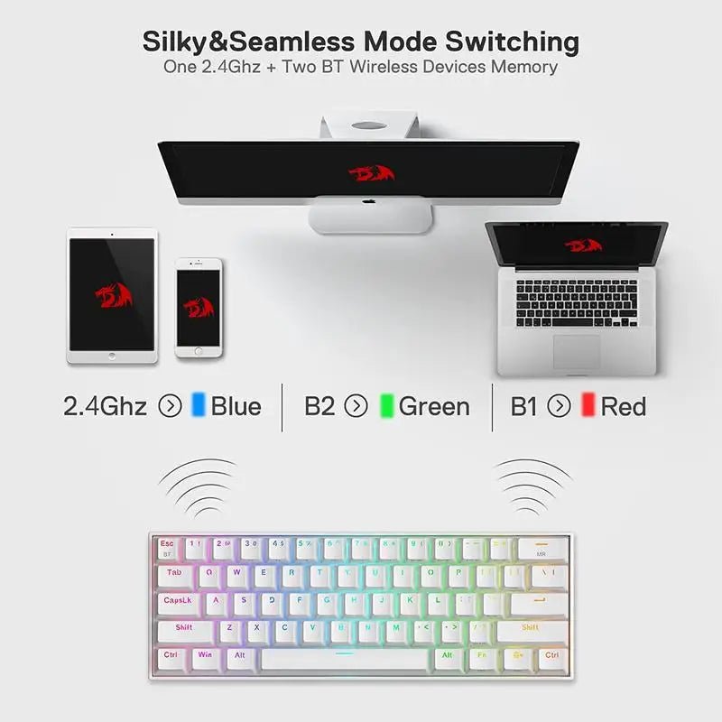 Clavier Mécanique Gaming Redragon K530 Pro — Sans Fil RGB / 60% - GamerZone
