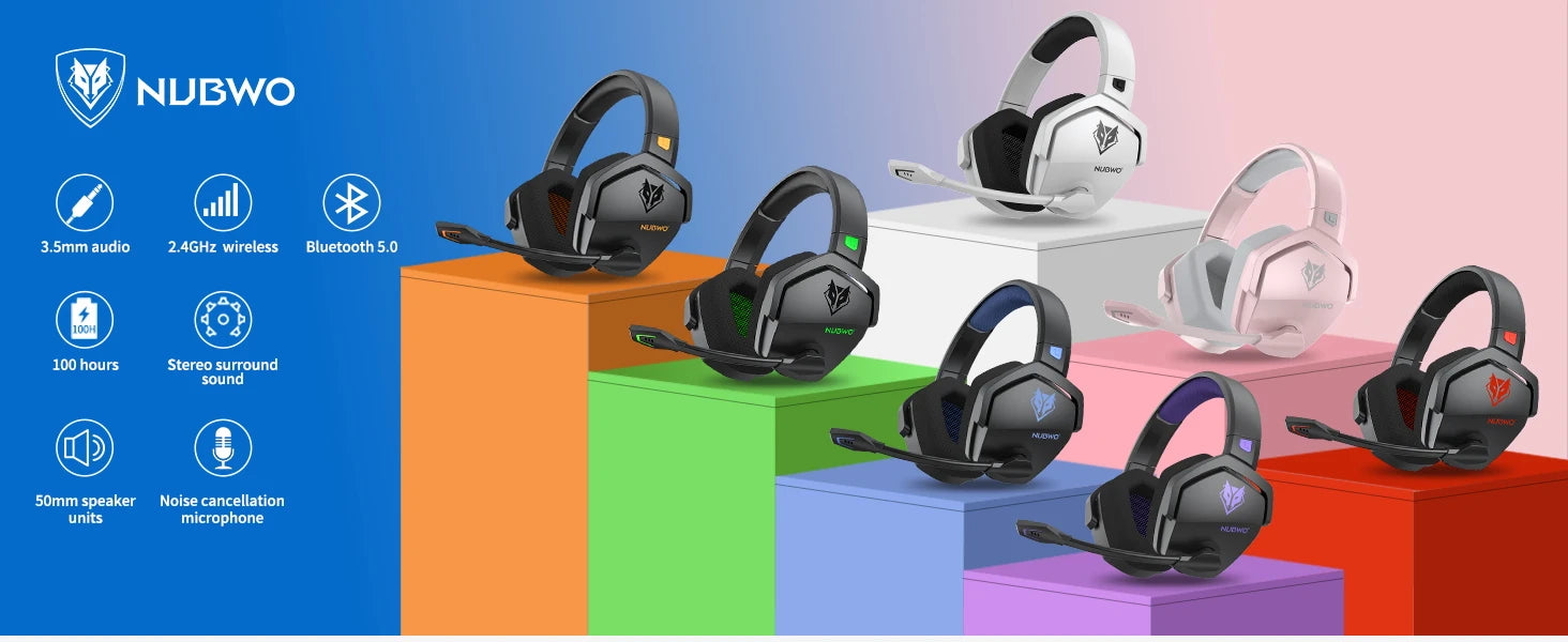 Casque Gaming Sans Fil NUBWO G06 — 100h Autonomie Bluetooth - GamerZone
