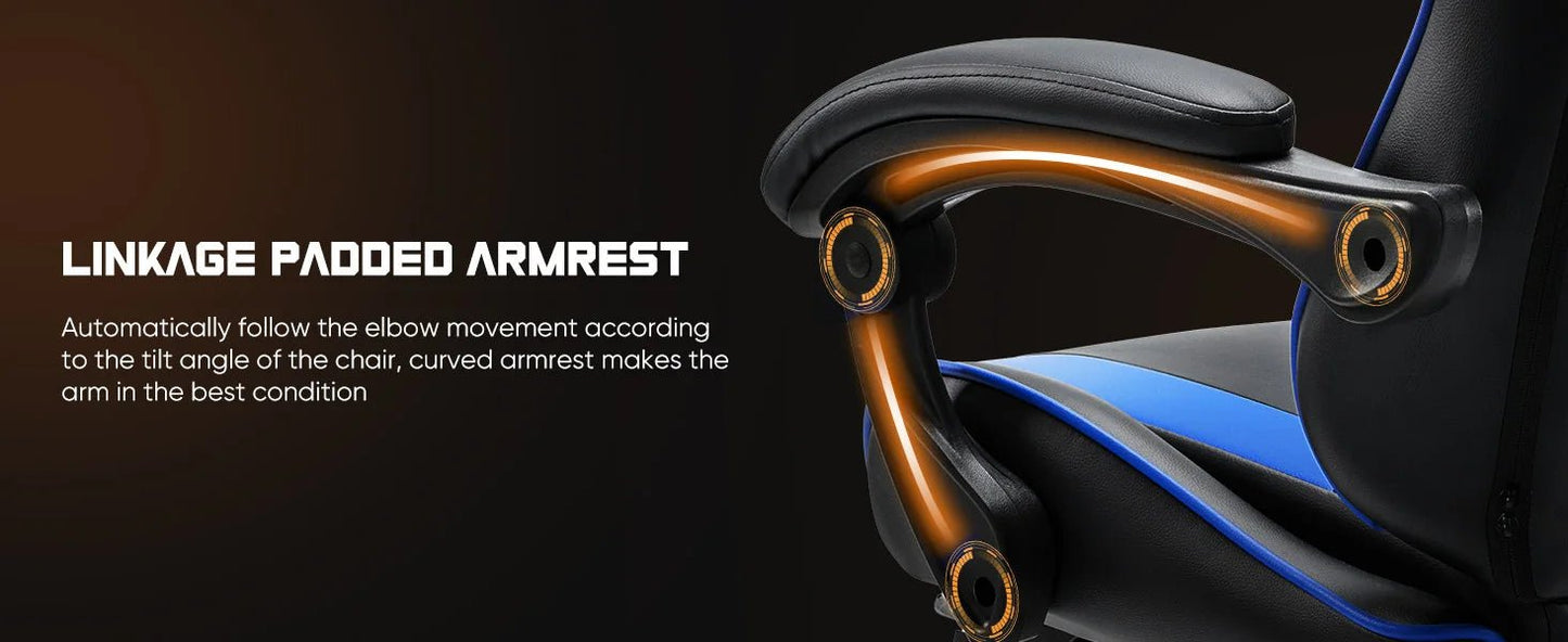 Chaise Gaming JHK — Cuir PU, Repose-pieds, Accoudoirs Réglables, Soutien Lombaire - GamerZone