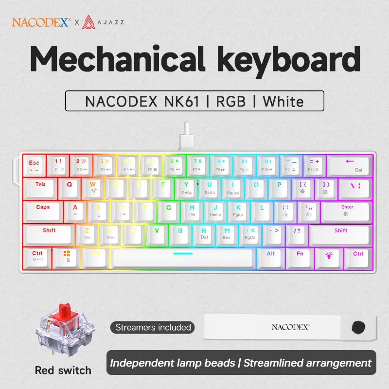 Clavier Mécanique Gaming AJAZZ NK61 — 60% RGB Hot-Swap 61 Touches - GamerZone