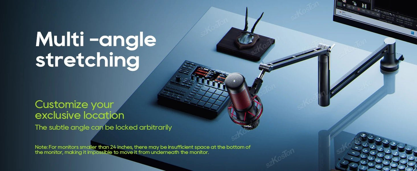 Bras de Microphone Gaming Professionnel — Réglable 360°, Profil Bas, Gestion des Câbles — Compatible AM8, K688, A8 - GamerZone