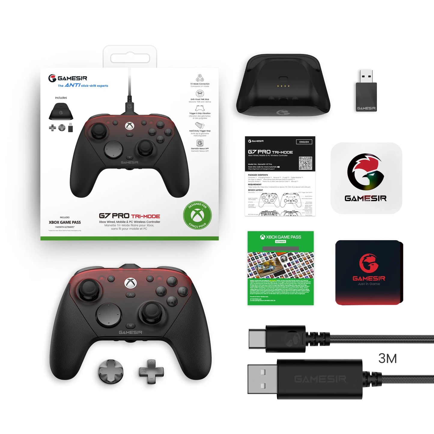 Manette GameSir G7 Pro Xbox - Filaire/Sans Fil PC Android Hall Effect