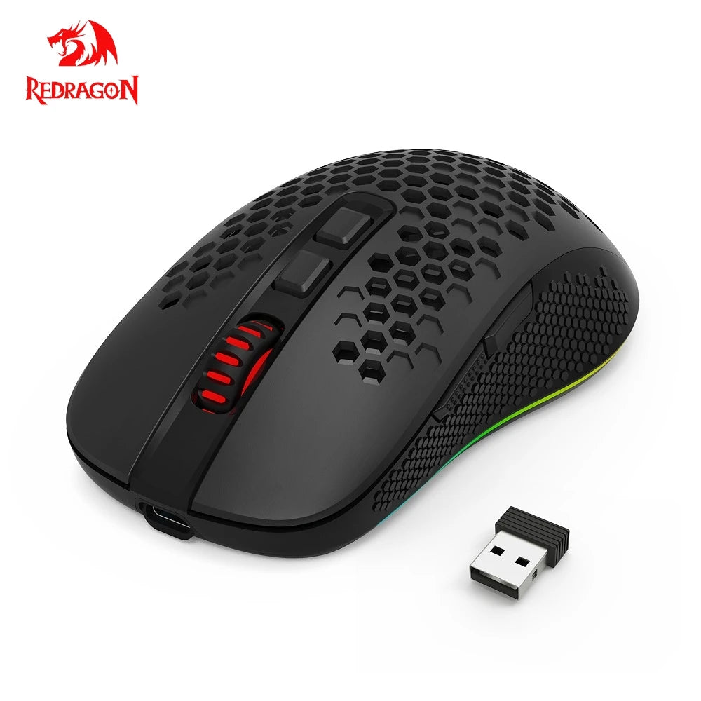 Souris gaming sans fil Redragon RGB Bluetooth 2.4G filaire — GamerZone
