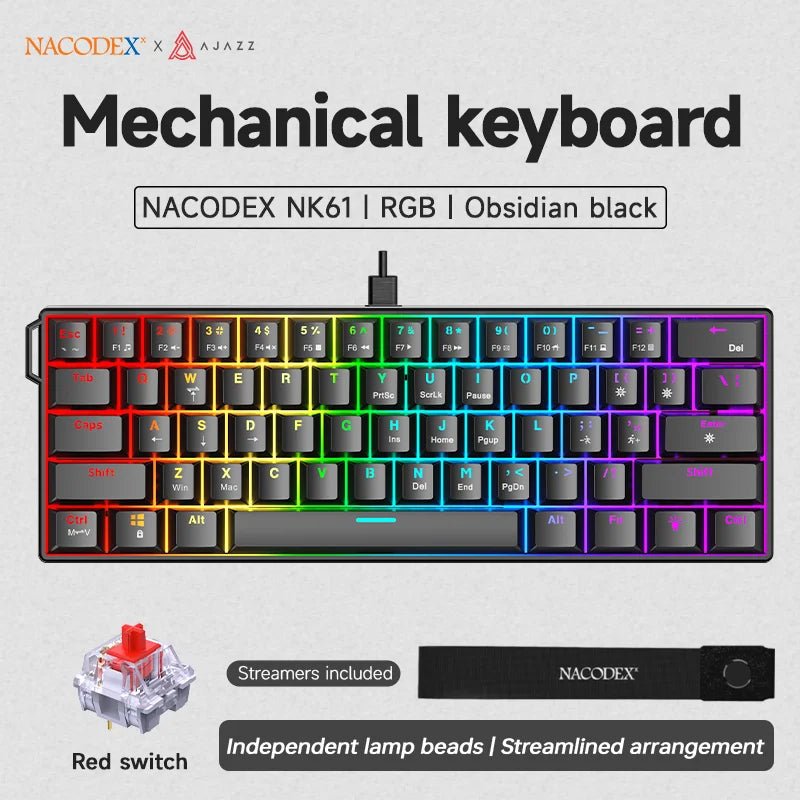 Clavier Mécanique Gaming AJAZZ NK61 — 60% RGB Hot-Swap 61 Touches - GamerZone