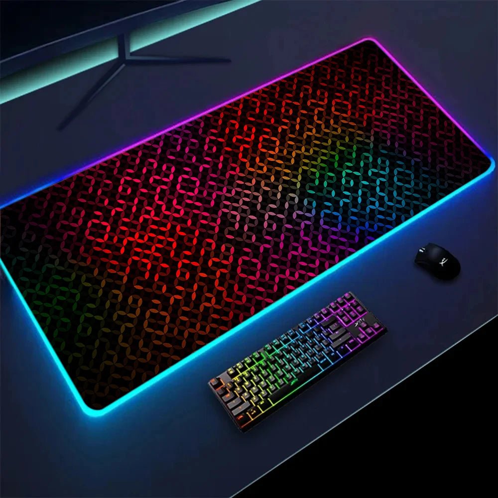 Tapis de souris XXL RGB gaming géométrie 3D LED — GamerZone