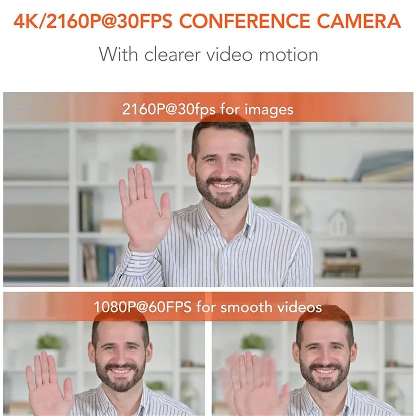 Webcam Streaming NUROUM 4K — Auto Focus IA, Réduction de Bruit, Cadrage Automatique