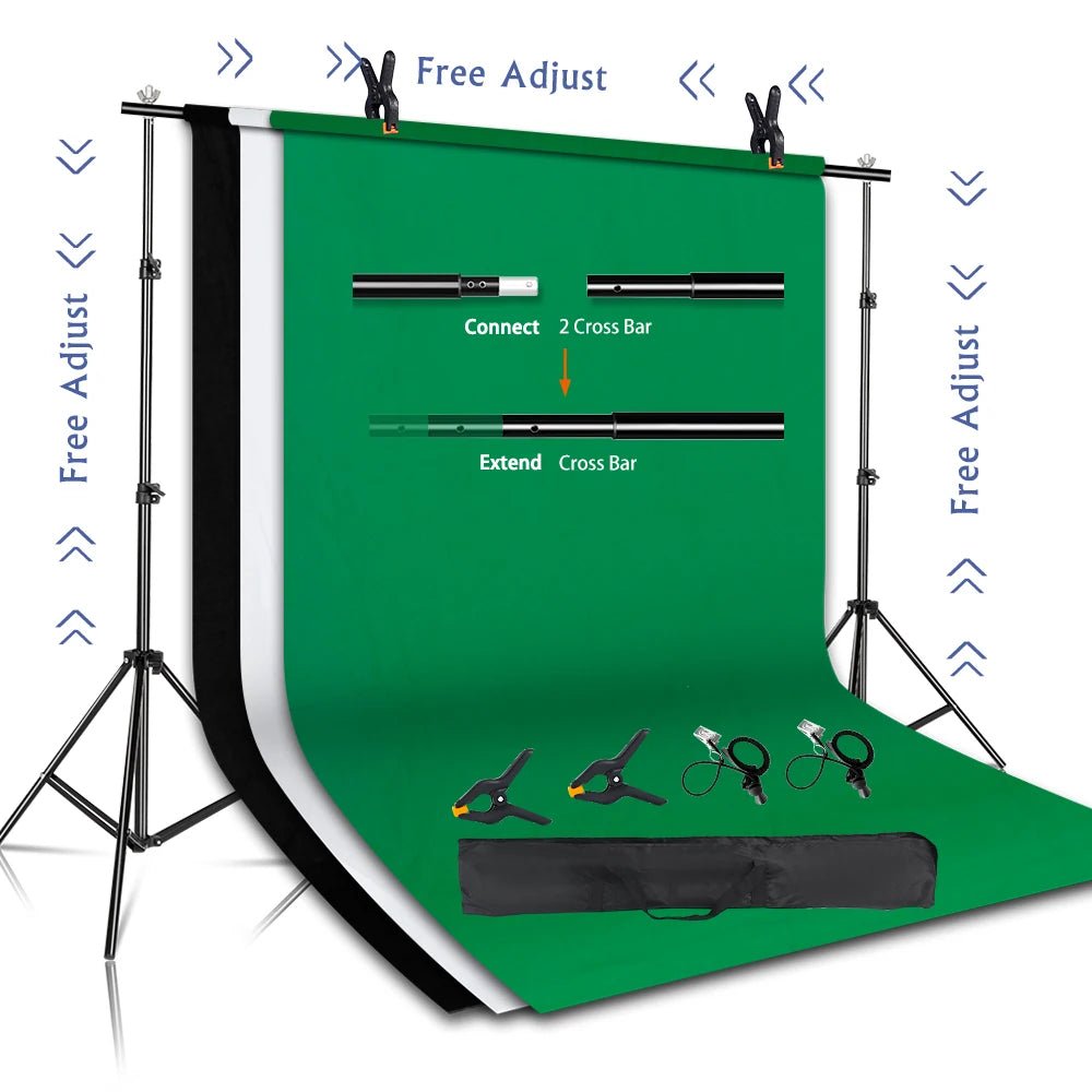 Fond Vert Streaming — Kit Support + Toile Chromakey 2x2m / 2x3m - GamerZone