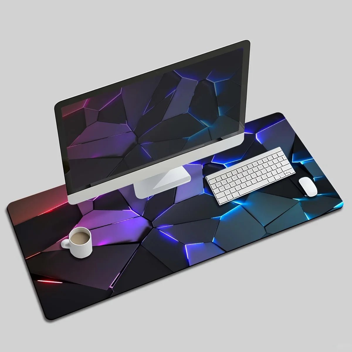 Tapis souris XXL gaming géométrie 3D RGB 8 tailles — GamerZone