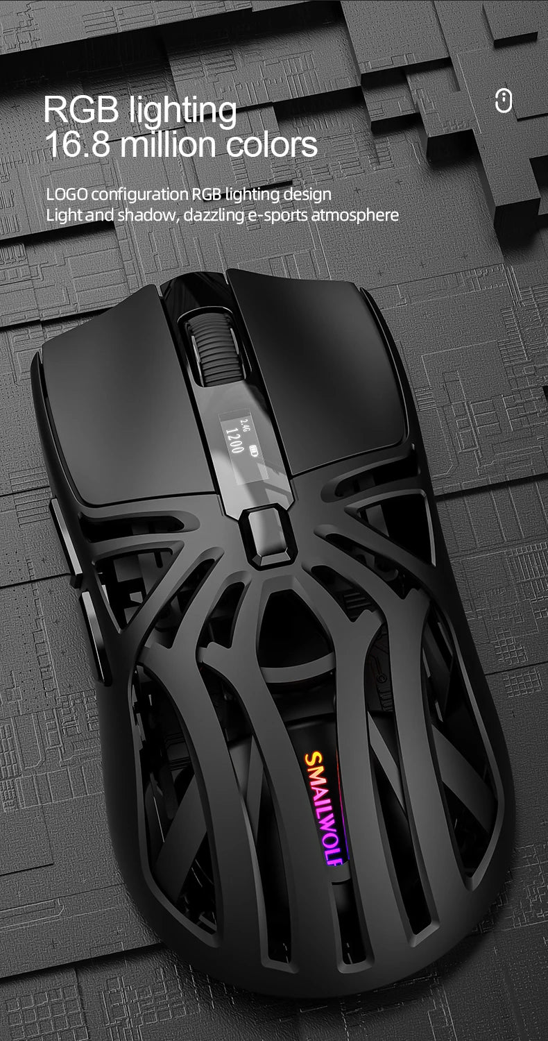 SMAILWOLF RS8 – Souris Gaming Sans Fil 10 000 DPI 1000 Hz - GamerZone