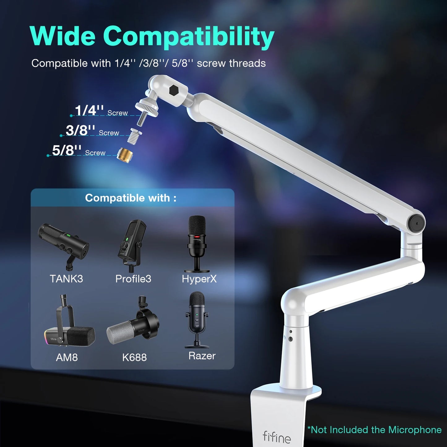 Bras de micro FIFINE BM88 articulé réglage hauteur studio — GamerZone
