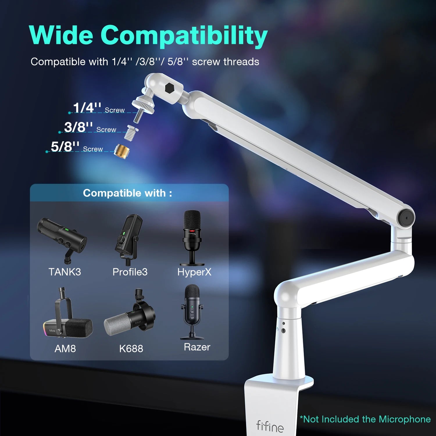 Bras de micro FIFINE BM88 articulé réglage hauteur studio — GamerZone