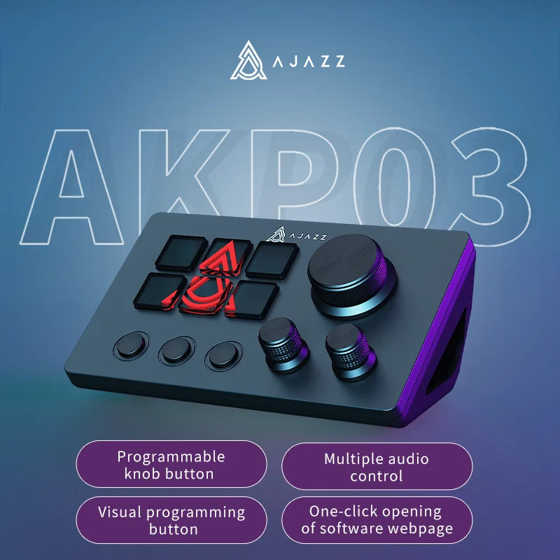 Panneau de Contrôle AJAZZ AKP03 — Clavier Programmable Streaming & Audio