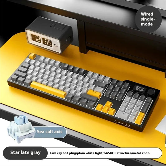 Clavier Mécanique Gaming Ajazz AK35 V3 — 104 Touches Hot-Swap Structure Gasket RGB - GamerZone