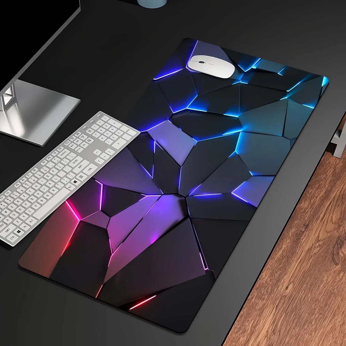 Tapis souris XXL gaming géométrie 3D RGB 8 tailles — GamerZone